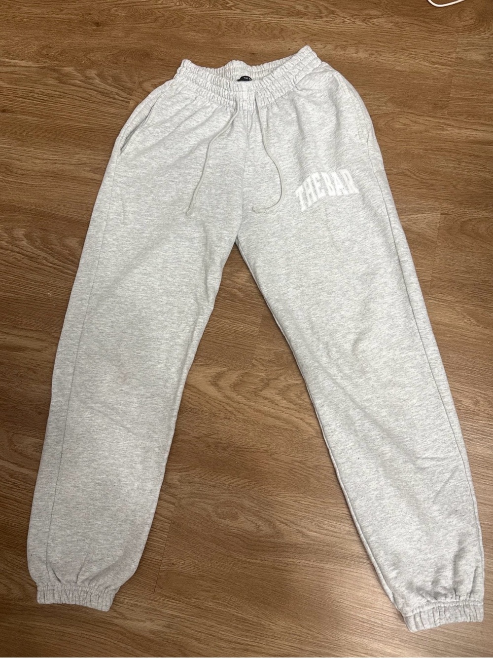 The Bar Light Gray Track Joggers with Logo